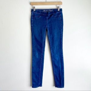 American Eagle Blue Jeggings Skinny Fit Size 2